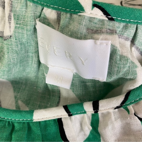 Every Green/White Tropical Print Ruffle Sleeveless Top Size M - Picture 5 of 7